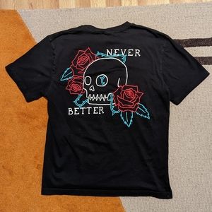 Black Skull T-shirt, mens medium